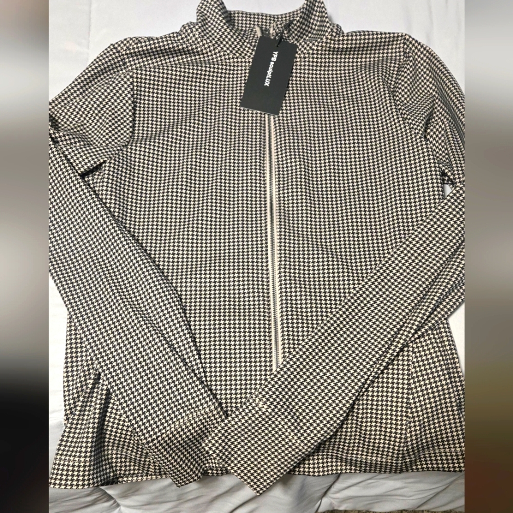 Abercrombie & Fitch Active Houndstooth Zip-Up Jacket